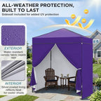 6x4 Instant Pop Up Canopy Tent with 4 Sidewalls, Purple, alternate view 5
