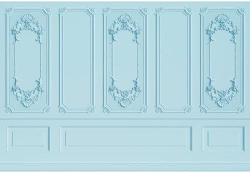6x4ft Light Blue Vintage Room Inside Backdrop European Frame Modern House French Castle Cementery Wall Retro