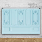 6x4ft Light Blue Vintage Room Inside Backdrop European Frame Modern House French Castle Cementery Wall Retro, alternate view