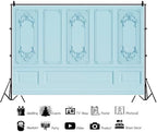 6x4ft Light Blue Vintage Room Inside Backdrop European Frame Modern House French Castle Cementery Wall Retro, alternate view