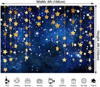 6x4ft Twinkle Twinkle Little Star Backdrops Navy Blue Galaxy Starry Night Gold Stars Photography Background for, alternate