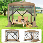 6x6 FT Pop up Gazebo, Popup Canopy Tent, Waterproof Screened in Gazebos, Portable Outdoor Small Screen Tents Sun
