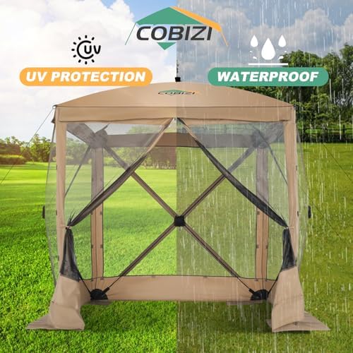 6x6 FT Pop up Gazebo, Popup Canopy Tent, Waterproof Screened in Gazebos, Portable Outdoor Small Screen Tents Sun, alternate