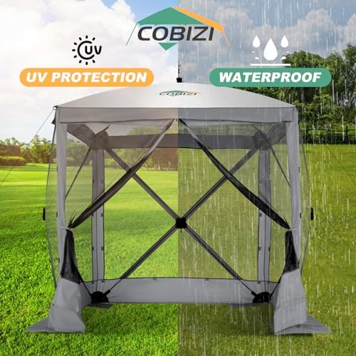 6x6 FT Pop up Gazebo Tent, Screen Tent with Sidewalls, Waterproof Portable Outdoor Small Screen Tents Sun, alternate view 6