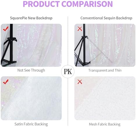6x6ft Iridescent Sequin Backdrop for Photography Shimmer in 6FT x 6FT in Iridescent, alternate view 3