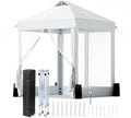 6x6ft Pop-Up Canopy Tent with 4 Removable Clear PVC Sidewalls in 6x6ft