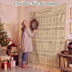 6x8 ft Vintage Joy to The World Christmas Photo Backdrop Tapestry in 6x8 ft, alternate view 4