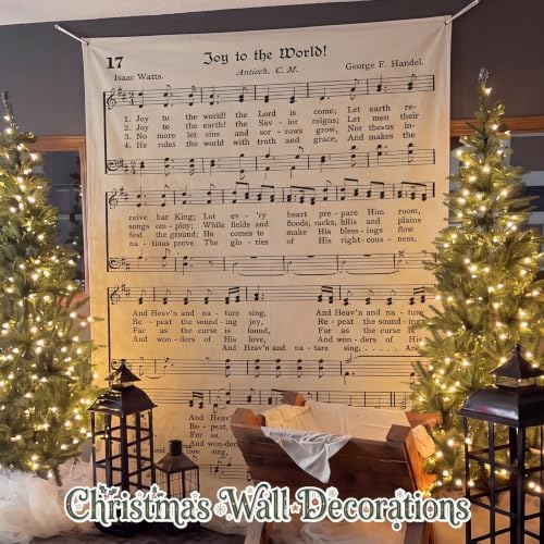 6x8 ft Vintage Joy to The World Christmas Photo Backdrop Tapestry in 6x8 ft, alternate view 5