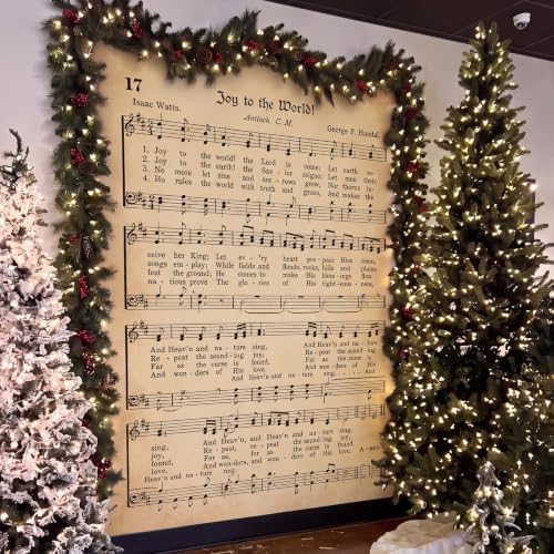 6x8 ft Vintage Joy to The World Christmas Photo Backdrop Tapestry in 6x8 ft, alternate view 6