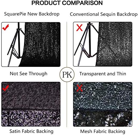 6x8ft Black Sequin Backdrop for Photography Shimmer in 6FT x 8FT in Black, alternate view 3