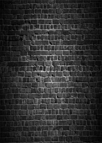 6x8ft Fabric Black Brick Wall Backdrop Vintage Black Bricks Background for Themed Party Decorations Birthday