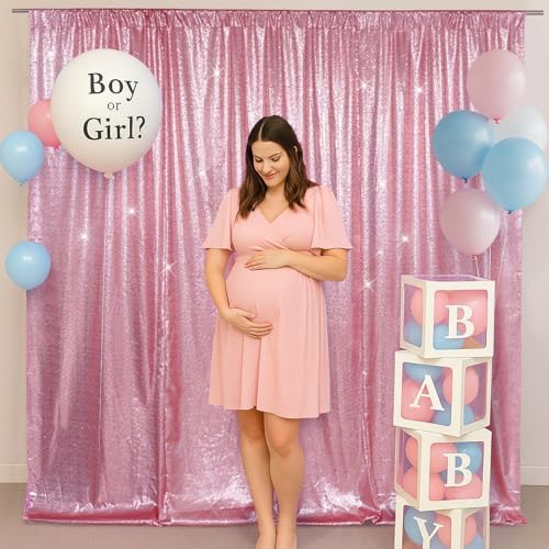 6x8ft Fuchsia Pink Sequin Backdrop for Photography Shimmer in 6FT x 8FT in Fuchsia Pink, alternate view 5