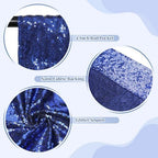 6x8ft Navy Blue Sequin Backdrop for Photography Shimmer in 6FT x 8FT in Navy Blue, alternate view 6