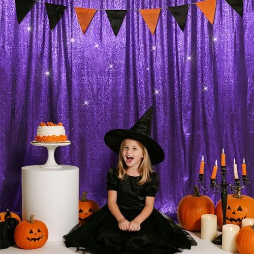 6x8ft Purple Sequin Backdrop for Photography Shimmer in 6FT x 8FT in Purple, alternate view 2