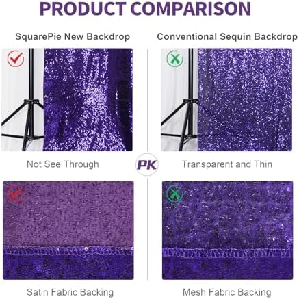 6x8ft Purple Sequin Backdrop for Photography Shimmer in 6FT x 8FT in Purple, alternate view 3
