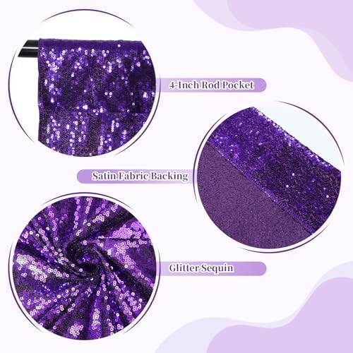 6x8ft Purple Sequin Backdrop for Photography Shimmer in 6FT x 8FT in Purple, alternate view 6