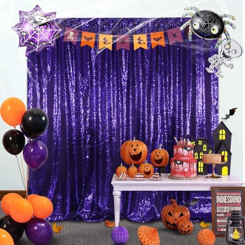 6x8ft Purple Sequin Backdrop for Photography Shimmer in 6FT x 8FT in Purple, alternate view 7