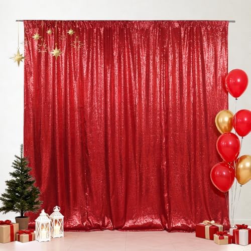 6x8ft Red Sequin Backdrop for Photography Shimmer in 6FT x 8FT in Red, alternate view 3