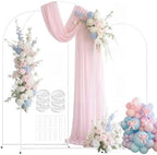 7.2/6.6/6Ft White Arch Backdrop Stand Set 3 for Wedding Party Balloon in 7.2FT/6.6FT/6Ft in White