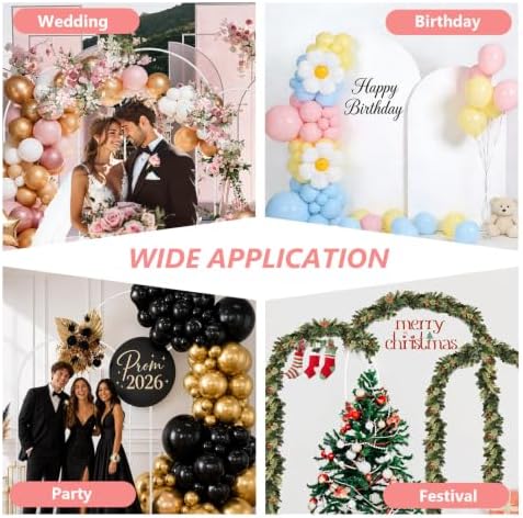 7.2/6.6/6Ft White Arch Backdrop Stand Set 3 for Wedding Party Balloon in 7.2FT/6.6FT/6Ft in White, alternate view 7