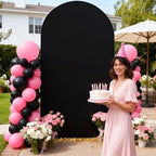 7.2 ft Arch Backdrop Cover Black - Double-Sided Spandex Arch Covers Stretchy Backdrop for Balloon Arches, alternate view 6