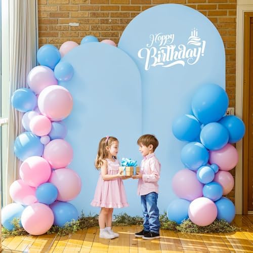 7.2 ft Arch Backdrop Cover Blue - Double-Sided Spandex Arch Covers Stretchy Backdrop for Balloon Arches Birthday, alternate