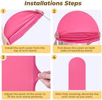 7.2 ft Arch Backdrop Cover Hot Pink - Double-Sided Spandex Arch Covers Stretchy Backdrop for Balloon Arches, alternate view 3