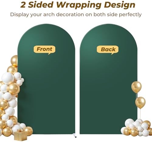 7.2 ft Arch Backdrop Cover Hunter Green - Double-Sided Spandex Arch Covers Stretchy Backdrop for Balloon Arches, alternate