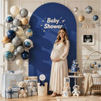 7.2 ft Arch Backdrop Cover Navy Blue - Double-Sided Spandex Arch Covers Stretchy Backdrop for Balloon Arches, alternate view