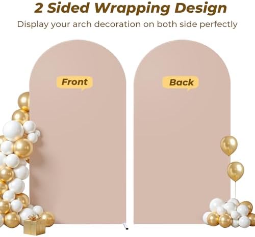 7.2 ft Arch Backdrop Cover Nude Blush - Double-Sided Spandex Arch Covers Stretchy Backdrop for Balloon Arches, alternate view