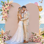 7.2 ft Arch Backdrop Cover Nude Blush - Double-Sided Spandex Arch Covers Stretchy Backdrop for Balloon Arches, alternate view