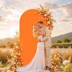 7.2 ft Arch Backdrop Cover Orange - Double-Sided Spandex Arch Covers Stretchy Backdrop for Balloon Arches, alternate view 4