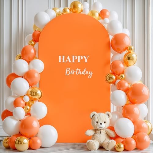 7.2 ft Arch Backdrop Cover Orange - Double-Sided Spandex Arch Covers Stretchy Backdrop for Balloon Arches, alternate view 7