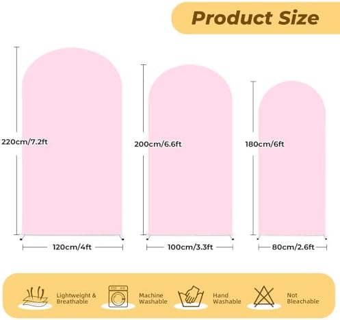 7.2 ft Arch Backdrop Cover Pink - Double-Sided Spandex Arch Covers Stretchy Backdrop for Balloon Arches Birthday, alternate