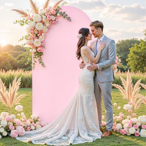 7.2 ft Arch Backdrop Cover Pink - Double-Sided Spandex Arch Covers Stretchy Backdrop for Balloon Arches Birthday, alternate