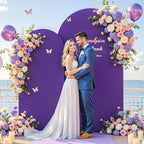 7.2 ft Arch Backdrop Cover Purple - Double-Sided Spandex Arch Covers Stretchy Backdrop for Balloon Arches, alternate view 5
