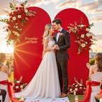 7.2 ft Arch Backdrop Cover Red - Double-Sided Spandex Arch Covers Stretchy Backdrop for Balloon Arches Birthday, alternate