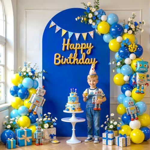 7.2 ft Arch Backdrop Cover Royal Blue - Double-Sided Spandex Arch Covers Stretchy Backdrop for Balloon Arches