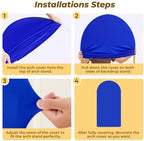 7.2 ft Arch Backdrop Cover Royal Blue - Double-Sided Spandex Arch Covers Stretchy Backdrop for Balloon Arches, alternate view