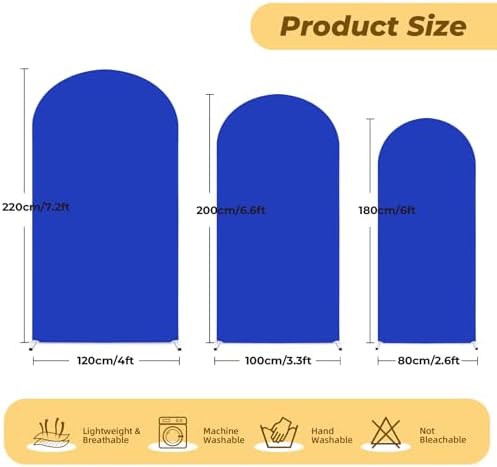 7.2 ft Arch Backdrop Cover Royal Blue - Double-Sided Spandex Arch Covers Stretchy Backdrop for Balloon Arches, alternate view