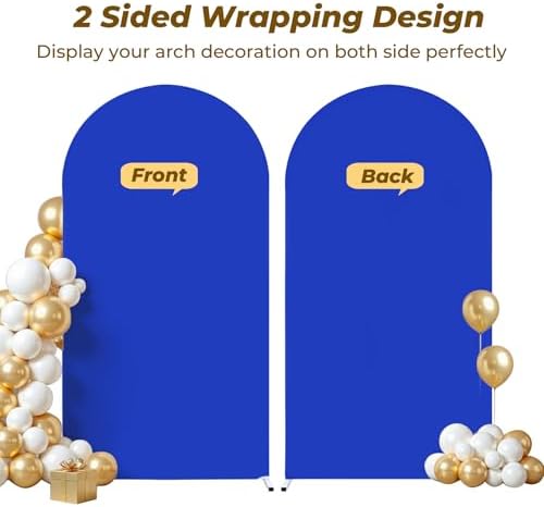 7.2 ft Arch Backdrop Cover Royal Blue - Double-Sided Spandex Arch Covers Stretchy Backdrop for Balloon Arches, alternate view