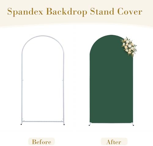 7.2 FT Arch Backdrop Cover Stretchy Hunter Green Arch Covers Elastic Spandex Fabric for Chiara Backdrop Stand, alternate view