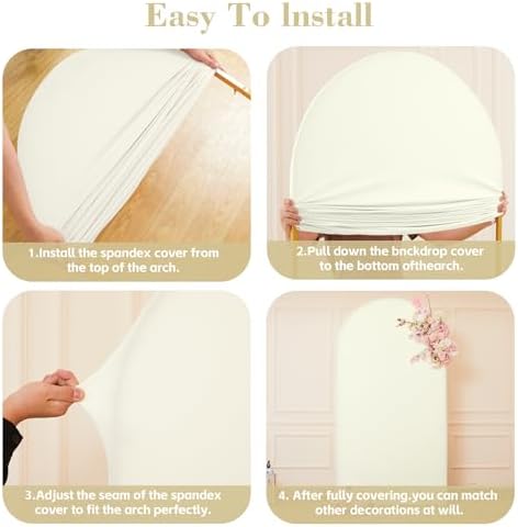 7.2 FT Arch Backdrop Cover Stretchy Ivory Arch Covers Elastic Spandex Fabric for Chiara Backdrop Stand, Wedding, alternate
