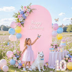 7.2 FT Arch Backdrop Cover Stretchy Pink Arch Covers Elastic Spandex Fabric for Chiara Backdrop Stand, Wedding, alternate