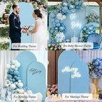 7.2 FT Arch Backdrop Cover, Wedding Light Blue Arch Covers Stretchy Backdrop Spandex Fitted for Chiara Stand, alternate view