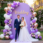 7.2 FT Arch Backdrop Cover, Wedding Purple Arch Covers Stretchy Backdrop Spandex Fitted for Chiara Stand, alternate view 2