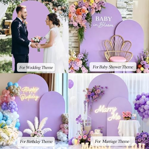 7.2 FT Arch Backdrop Cover, Wedding Purple Arch Covers Stretchy Backdrop Spandex Fitted for Chiara Stand, alternate view 5