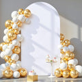 7.2 ft Arch Backdrop Cover White, Double-Sided Spandex Arch Covers Stretchy Backdrop for Balloon Arches Birthday