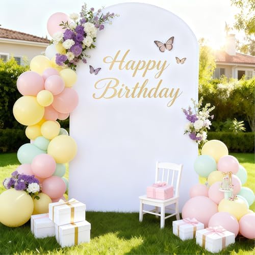7.2 ft Arch Backdrop Cover White, Double-Sided Spandex Arch Covers Stretchy Backdrop for Balloon Arches Birthday, alternate