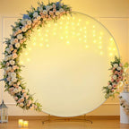 7.2 FT Beige Round Backdrop Cover with Lights String for Circle Arch Stand Circle Backdrop Covers with LED Fairy, alternate